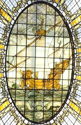 Stain glass ship